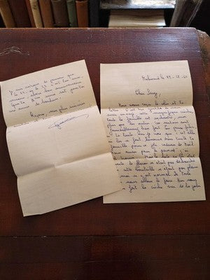 Lettre manuscrite vintage années 60 Marseille écriture bleue ancienne