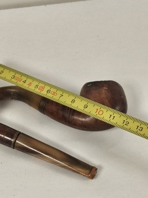 Lot de 2 pipes anciennes Ancienne, bois veiné, tuyaux miel, patine