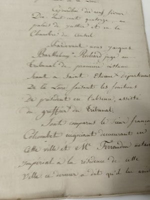 Lettre manuscrite administrative 1814, greffe civil Saint-Étienne