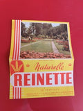 Ancien buvard publicitaire Reinette vintage, illustration jardin, couleurs vives