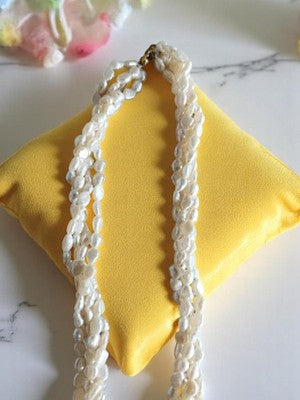 Collier perles de culture authentiques torsadé vintage, bijou femme élégant