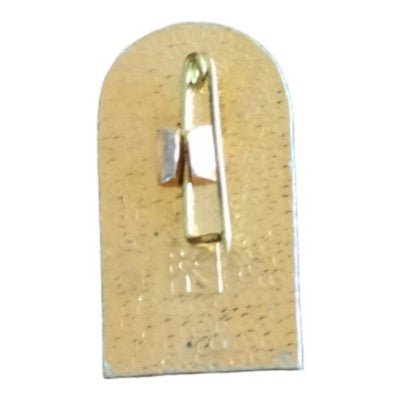 Broche vintage Mihai Eminescu, portrait doré, étoile, style rétro Roumanie