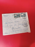 Ancienne lettre vintage avec timbres Maroc oblitérés, collection philatélie