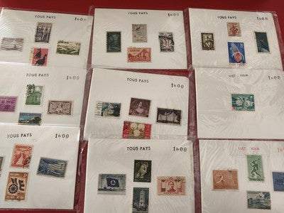Lot anciens timbres vintage internationaux vrac collection philatélie, diverses