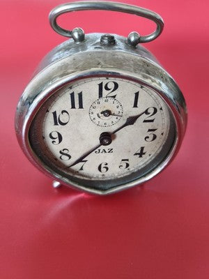 Grand réveil Jaz classic acier chromé 1920 horloge mécanique design rétro