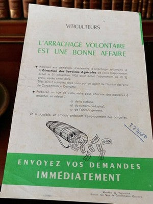 Brochure viticulteurs 1955 arrachage vigne ancien document agricole rétro