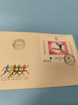 Enveloppe FDC timbre Montréal 1976 Jeux Olympiques gymnastique Roumanie