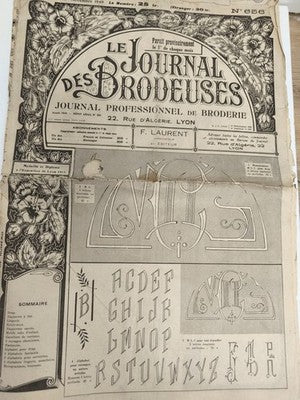 Journal ancien broderie Le Journal des Brodeuses 1949 Lyon motif alphabet
