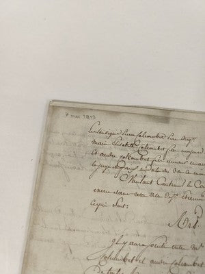 Ensemble de lettres administratives manuscrites XIXe, 1813, plume, timbres 25 c