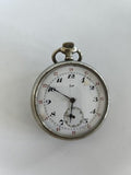 Montre gousset Lip ancienne métal argenté cadran 24h petite seconde