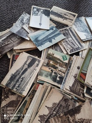 Lot Cartes Postales Anciennes Lyon XIXe-XXe Vue Ville Monument Timbres