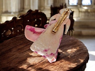 Broche poupée fantaisie vintage robe fleurie rose élégante rétro