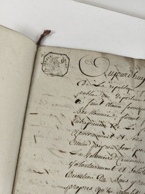 Lettre administrative manuscrite 1802, Consulat, cachet République