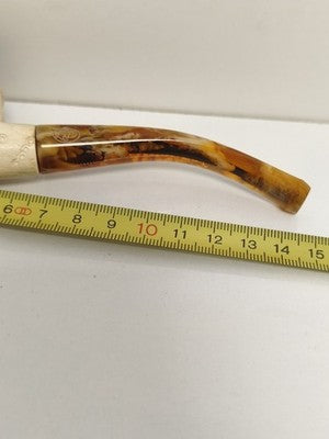Pipe ancienne tête de fakir écume & ambre Antenophone sculptée vintage