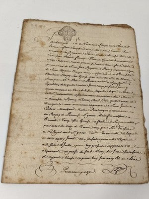 Lettre manuscrite administrative XVIIIe, 1771, notaire royal Teissière