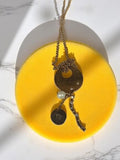 Collier vintage doré pendentif Vierge perle chaîne rétro années 70