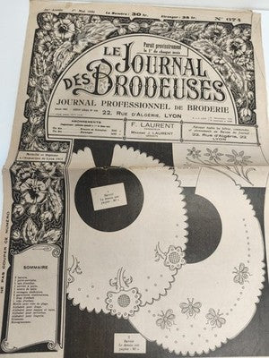 Journal broderie ancien 1951 Le Journal des Brodeuses Lyon motif vintage