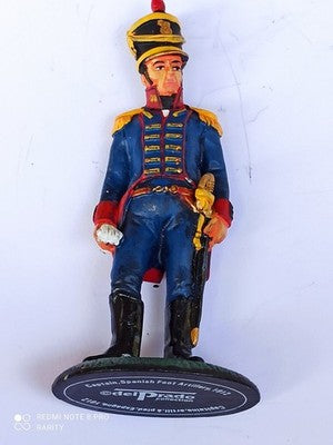 Figurine capitaine artillerie Espagne Del Prado plomb ancien uniforme bleu