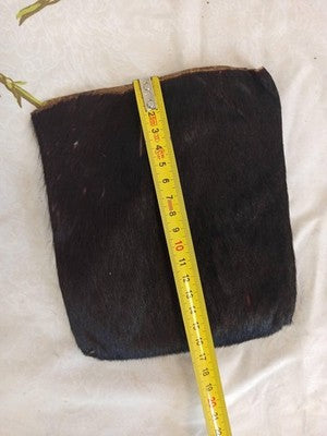 Sacoche ancienne en fourrure véritable noire, vintage rétro, accessoire ancien