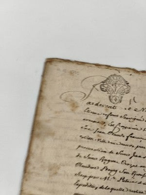 Lettre manuscrite administrative XVIIIe, 1771, notaire royal Teissière