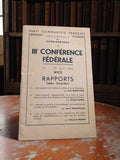 Livret ancien Parti Communiste Français Alpes-Maritimes 1946 Nice IIIe conférenc