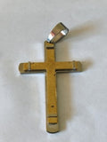 Vintage pendentif croix ancienne catholique, bijou religieux rétro métal rare