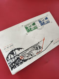 Ancienne enveloppe FDC Vietnam, plage de Ha Tien, timbres illustrés, Saigon