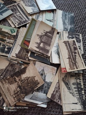 Lot Cartes Postales Anciennes Lyon XIXe-XXe Vue Ville Monument Timbres