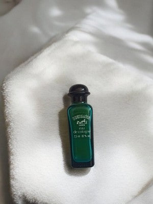 Mini flacon Hermès eau de cologne 7,5 ml vintage rétro vert ancien déco