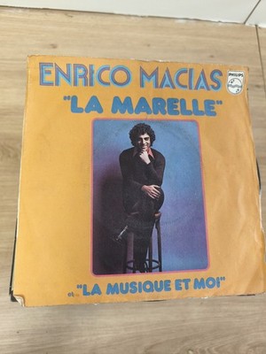 Vinyle 45T vintage Enrico Macias "La Marelle" pochette orange Philips