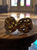 Boucles d’oreilles vintage plaquées or tressées – clip rond chic rétro