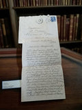 Lettre manuscrite ancienne 1954 avec enveloppe, écriture cursive, vintage rétro