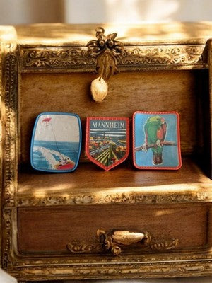 Lot 3 écussons publicitaires Café Maurice vintage – broderie appliquée