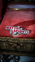 Pin's vintage Mattei Sports années 80 rouge blanc rétro rare
