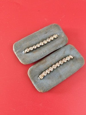 Lot 2 broches anciennes XIXe vintage, barrettes strass, style rétro collection