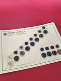 Lot vintage boutons anciens avec présentoir commercial manufacture couture Franc