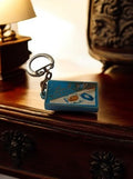 Lindt Gianduja vintage metal advertising keychain old blue