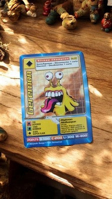 Carte Digimon Geremon Bandai vintage rétro jeu vidéo FR abîmée