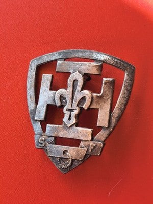 Insigne scout Croix trèfle et corde SF années 1940 badge patrouille France
