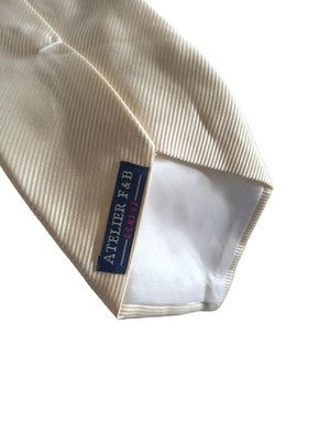 Cravate vintage ivoire Lohan's Paris Genève élégante rayée homme rétro