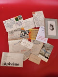 Lot ancien papiers vintage à trier : cartes, courriers, photos, documents divers