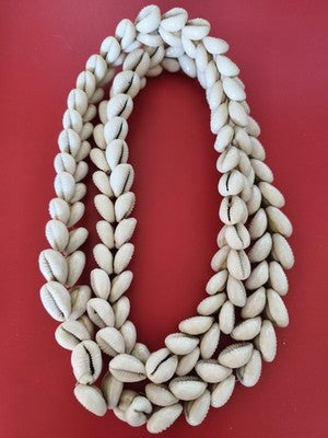 Collier ancien vintage en coquillages naturels, bijou rétro artisanal, collectio