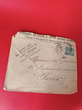 Ancienne lettre vintage timbres oblitérés Compagnie du Nord Paris philatélie