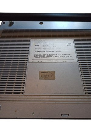 Téléviseur radio cassette vintage Pathé Marconi argenté années 80 rétro portable