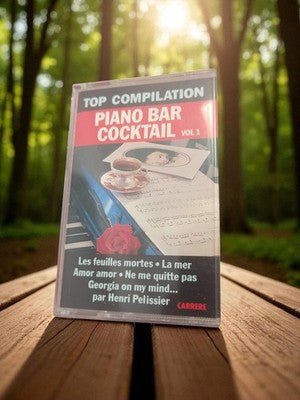 Cassette audio vintage Piano Bar Cocktail Carrere années 80 K7 rétro