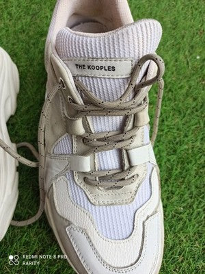 Sneakers The Kooples Paris beige blanc femme urbain chic taille 38