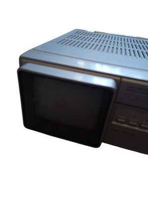 Téléviseur radio cassette vintage Pathé Marconi argenté années 80 rétro portable