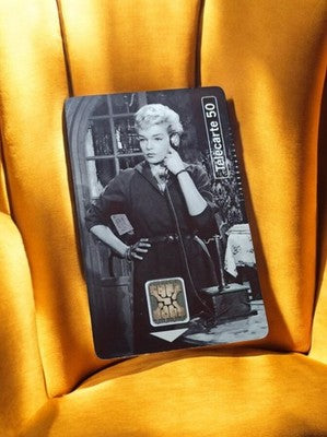 Carte téléphonique vintage Télécarte 50, photo rétro noir et blanc