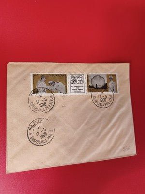 Lettre ancienne timbrée Maroc 1966 oblitérée Casablanca philatélie vintage
