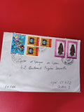 Lettre ancienne oblitérée Tunisie 1989 avec timbres colorés pour collection phil